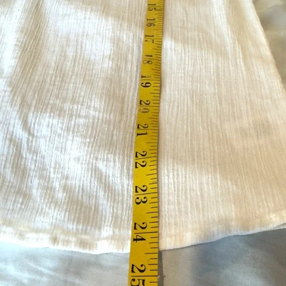 Talbots Gauze Cotton Embroidered Blouse White Blue Boho Peasant Cottagecore PM - Picture 8 of 8